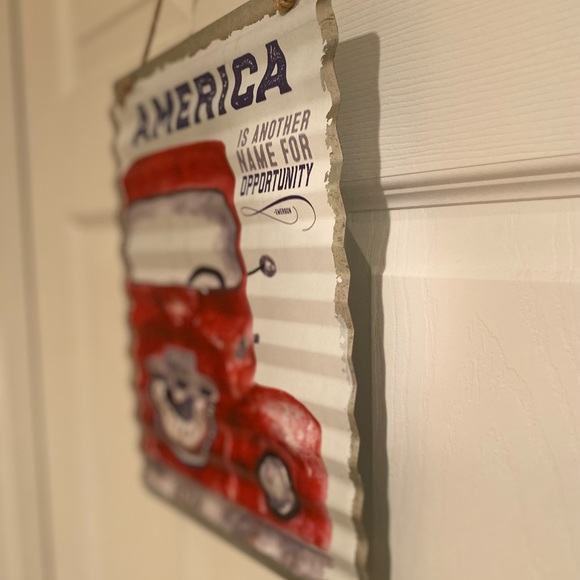 Farmhouse Patriotic Metal Wall Decor, America Is Another Name For Opportunity - Picture 8 of 13